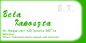 bela kaposzta business card